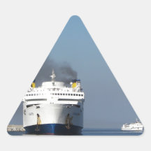 Two Ferries In Greece Triangle Sticker