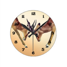 Two fighting antelopes