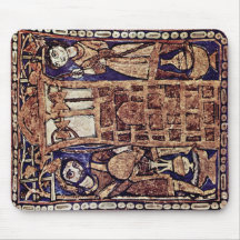 Two Figures At A Fountain Mouse Pad