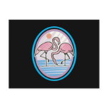 two flamingos design post card