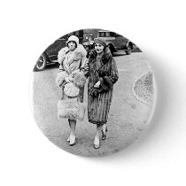 Two Friends, 1920s in furs Pin