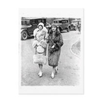 Two Friends, 1920s in furs Postcard