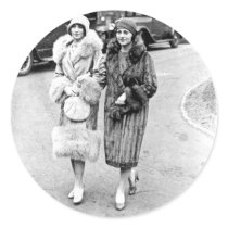 Two Friends, 1920s in furs Round Sticker