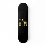 Two Giraffes. Cartoon skateboards