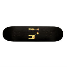 Two Giraffes. Cartoon Skateboard Deck