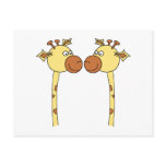 Two Giraffes Close-up. Cartoon postcards
