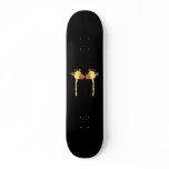 Two Giraffes Close-up. Cartoon skateboards