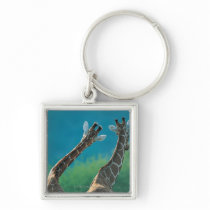 Two Giraffes (Giraffa camelopardalis) Key Chain