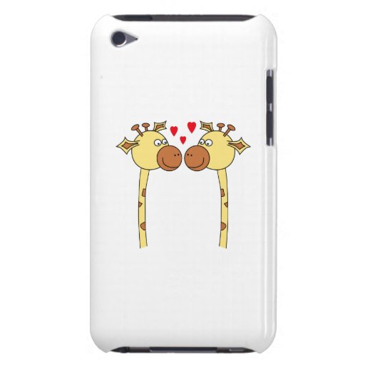 Two Giraffes with Red Love Hearts. Cartoon iPod Case-Mate Case