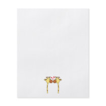 Two Giraffes with Red Love Hearts. Cartoon Custom Flyer