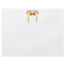 Two Giraffes with Red Love Hearts. Cartoon Personalized Flyer