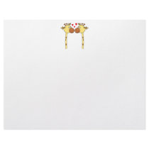 Two Giraffes with Red Love Hearts. Cartoon Letterhead Template
