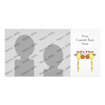 Two Giraffes with Red Love Hearts. Cartoon