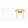 Two Giraffes with Red Love Hearts. Cartoon Picture Card