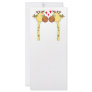 Two Giraffes with Red Love Hearts. Cartoon Rack Card Design