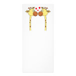 Two Giraffes with Red Love Hearts. Cartoon Customized Rack Card