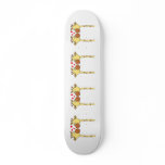Two Giraffes with Red Love Hearts. Cartoon Skate Board Decks