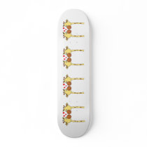 Two Giraffes with Red Love Hearts. Cartoon Skate Board Decks