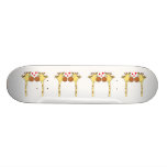 Two Giraffes with Red Love Hearts. Cartoon Skate Board Decks