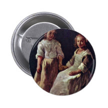 Two Girls.,  By Le Nain Louis (Best Quality) Buttons