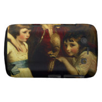 Two Girls, One Playing with a Mask, detail from th casemate cases