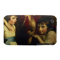 Two Girls, One Playing with a Mask, detail from th casemate cases