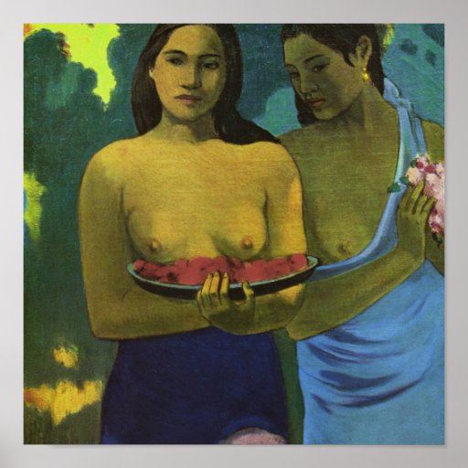 Two Girls, Paul Gauguin Poster