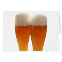 Two glasses of German weisse beer Greeting Card