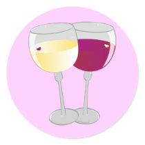 Two Glasses of Wine Stickers
