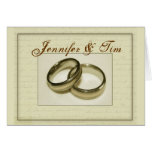 Two gold wedding rings greeting card