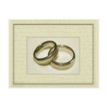 Two gold wedding rings postcard