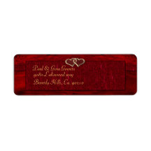 Two Golden Wedding Rings Custom Return Address Label