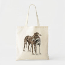 Two Greyhound Dog Friends Affordable Tote Bag
