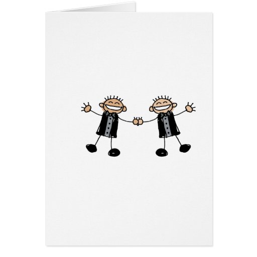 Two Grooms Dancing Happy Greeting Card