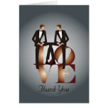 Two Grooms Gay  Thank You Wedding  Card