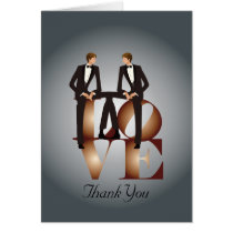 Two Grooms Gay  Thank You Wedding  Card