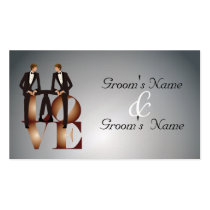 Two Grooms Gay Website Wedding Business Card