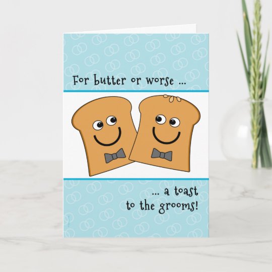 Two Grooms Gay Wedding Congratulations Funny Toast Card Zazzle Ca