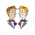 Two Grooms Heads Sticker