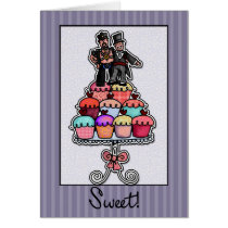 Two Grooms on Cupcake Stack (Leather Daddy)