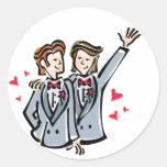 Two Grooms Round Sticker