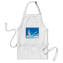 Two Happy Snowmen Apron