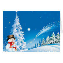 Two Happy Snowmen Greeting Cards