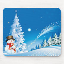 Two Happy Snowmen Mouse Pads