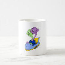 Two heads on a roller coaster coffee mug