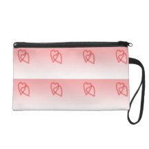 Two Hearts as One Wristlet Bag
