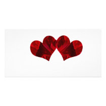 Two hearts Beating As One Personalized Photo Card