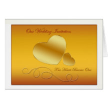 Two Hearts Become One Greeting Card