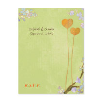 Two Hearts Green Wedding Response Cards (4.25x5.6) Post Card