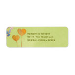 Two Hearts in Green Elegant Wedding Address Labels